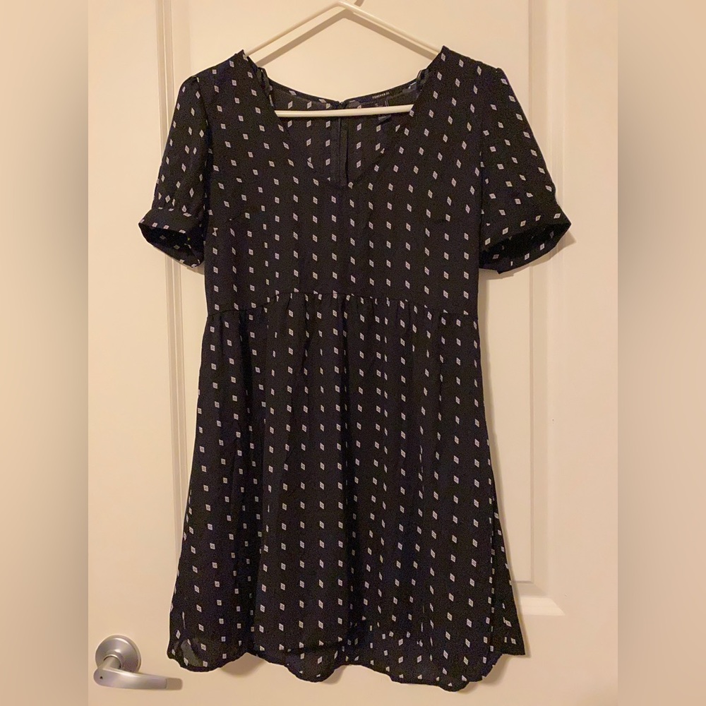 Black printed dress